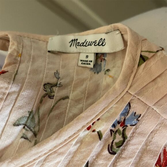 Madewell Women's S Puff-Sleeve Mini Dress Seaside Floral Casual - Picture 4 of 6